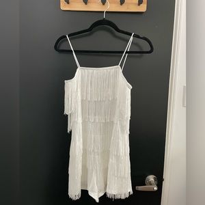 12th Tribe Riot Fringe White Romper